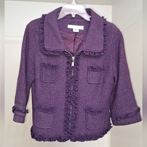 mac & jac Purple Ruffle Blazer
